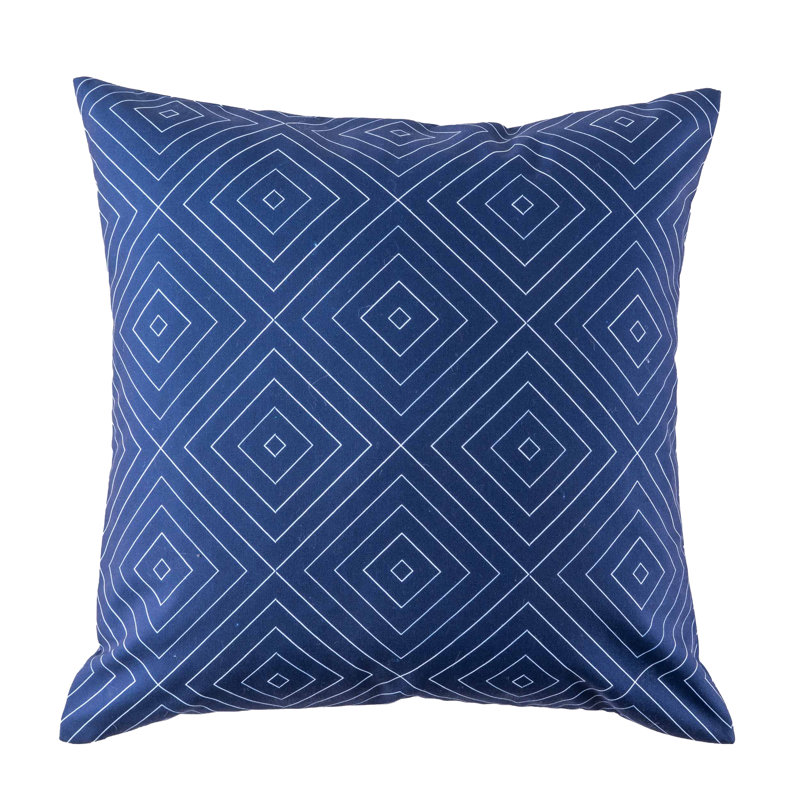 Coussin décoratif carré bleu marine Geo