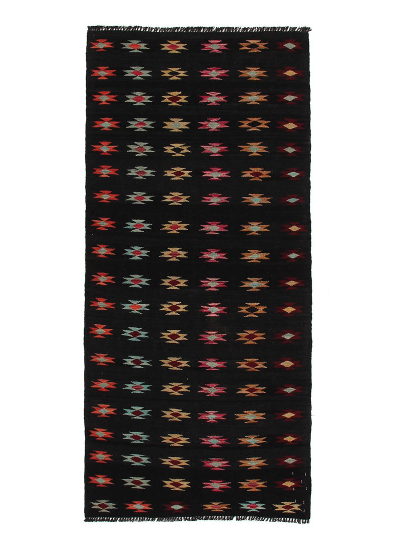 One-of-a-Kind Hochstetler Hand-Knotted 85 x 195cm Runner Wool Area Rug in Black