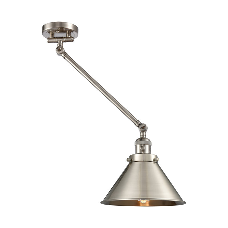 Bras pivotant à 1 lumière Paylor, DEL, Nickel satiné brossé, Nickel satiné brossé