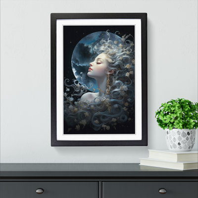Moon Rococo - Single Picture Frame Print on Wood