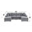 2-Piece Corduroy Upholstered Sectional With 2 Throw Pillows In Fog
