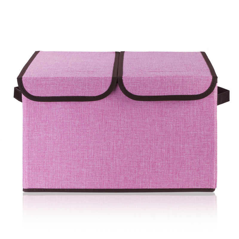 Bac de rangement pliable en tissu, Rose