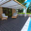 Carreaux de terrasse de patio de 12 pièces à verrouillage de 44 po H-Series, installation rapide pour les espaces extérieurs-112326596