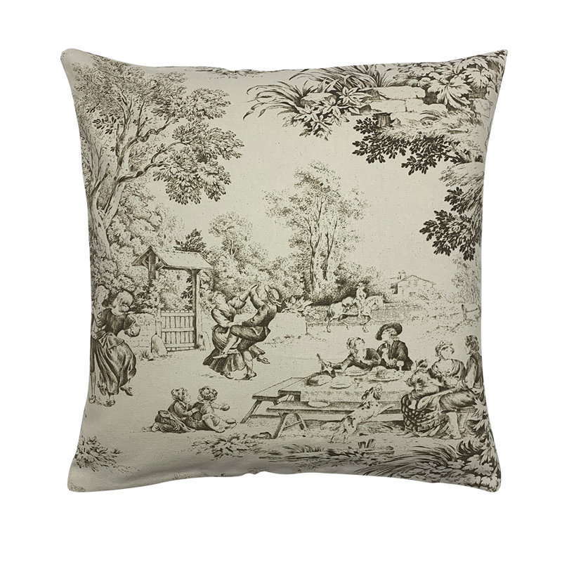 Housse et insert de coussin carré en coton, Beige