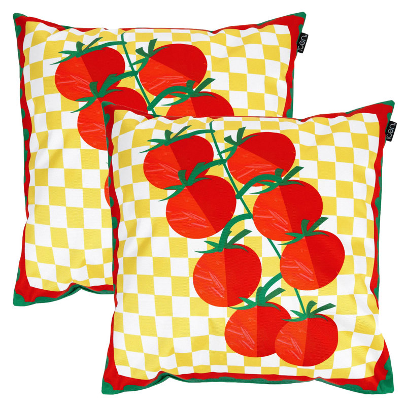 2 Pack Cushion 43x43cm, Tomato