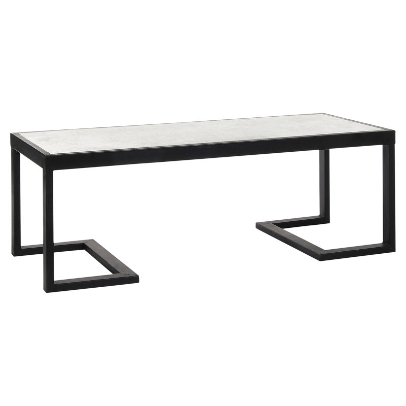 San Diego Coffee Table, Antique Black, Lite Travertine