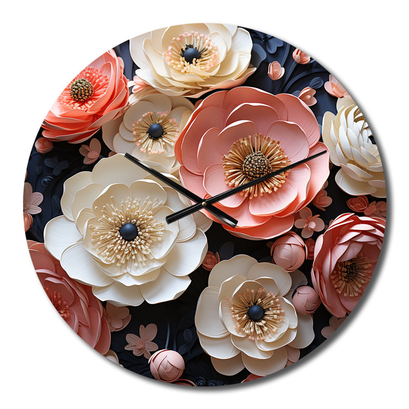 Susane - Floral Wall Clock, Medium