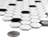 Metro 1" Hex Glossy White with Black Dot 10-1/4" x 11-7/8" Porcelain Mosaic Floor and Wall Tile