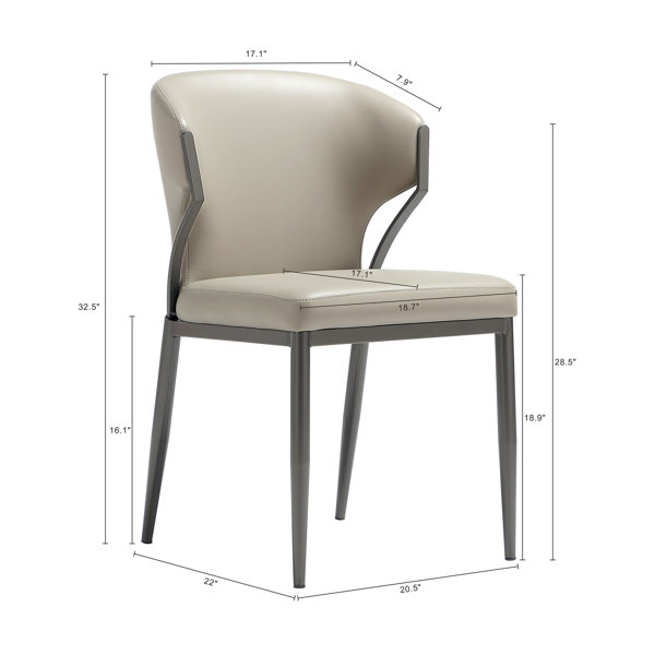 Hokku Designs Kirsten Wood Vegan Leather Dining Chair In White - Set Of ...