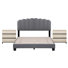 3-Piece Bedroom Furniture Set, Queen Size Bed Frame And 2 Nightstand With 6 Drawer For Bedroom