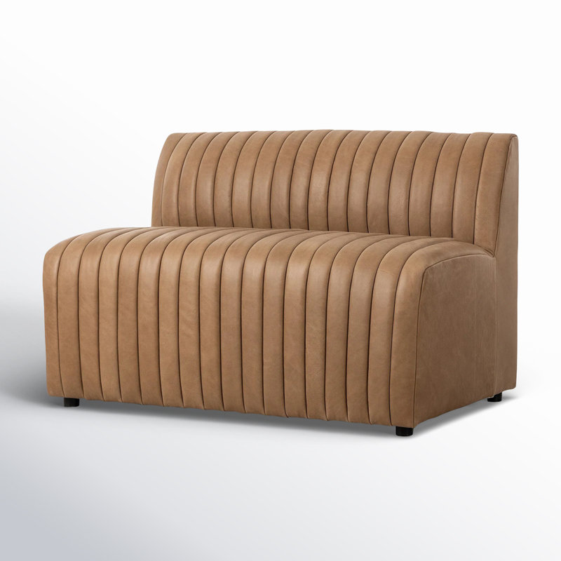 Augustine Upholstered Dining Bench, 31.5" H x 49" W x 28" D, Palermo Drift Genuine Leather