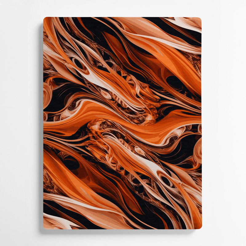 Abstraction numérique 56, art mural en métal brun, H 14 po x l 11 po