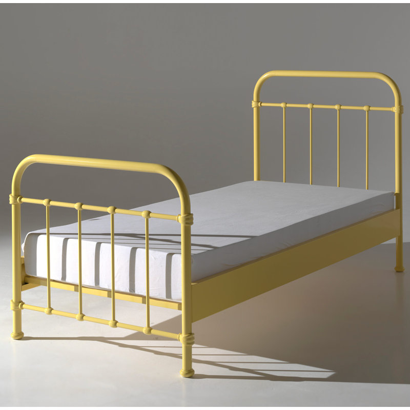 New York Metal Frame Bed, European Single (90 x 200cm), Yellow