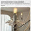Lustre en cristal 35,43 "en fer forgé argenté de style perle - Luminaire suspendu de style bougie pour salon