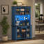 Buffet de rangement rustique pour garde-manger avec prises à DEL, portes, tablettes et porte-bouteilles pour salle à manger-1188490663
