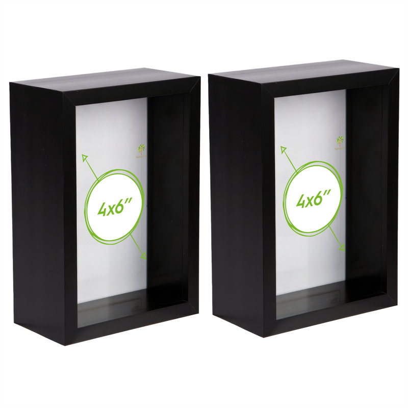 Nicola Spring - 3D Deep Box Photo Frames, Black, 16.5cm H x 11.5cm W x 6cm D