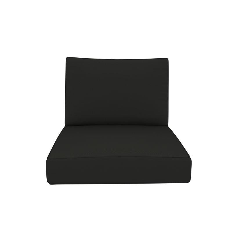 Sunbrella® Outdoor Deep Seating Louge Chair Cushion, Sunbrella® Canvas Black, 24" W x 24" D