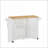 Kitchen Island Cart, Farmhouse Rolling with Drop Leaf, Rubberwood Top, Snow White + Oak | Medium (40-55in) | Rectangular-1382933095