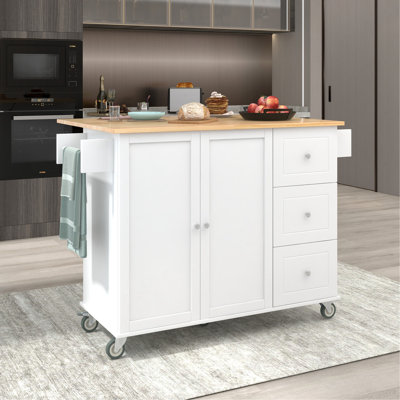 Winnick Solid Wood Top Kitchen Island