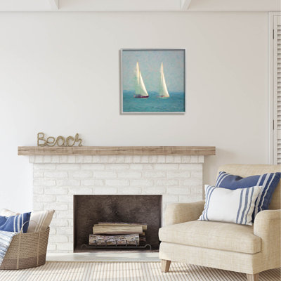 Au-466-Giclée abstraite, voiliers, peinture