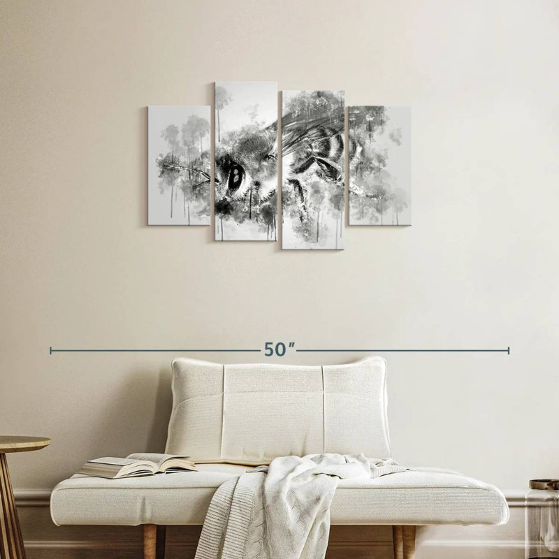 Honey Bee Black And White, 22" H x 36" W
