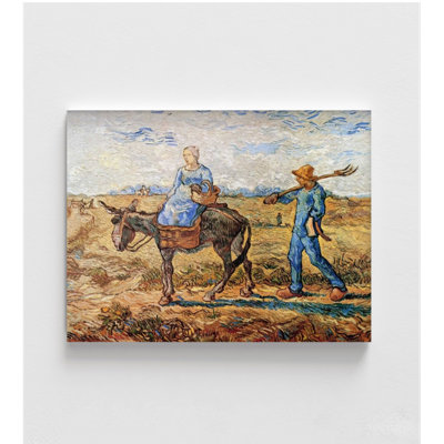 «Morning Peasant Couple to Work» par Vincent Van Gogh, reproduction d'art au lever du soleil, impression de peinture de paysage champêtre, Van Gogh Farm Art, décor de ferme