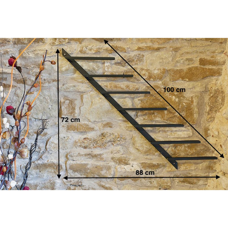 Dash 7 Bottle Wall Mounted Wine Bottle Rack in Black