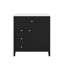 30-Inch Independent Bathroom Vanity With Sink, 3 Left-Side Drawers, Right Cabinet With Adjustable Shelves-60042415