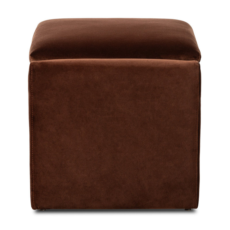 Datura Kylena Upholstered Ottoman, Surrey Auburn Cotton Blend
