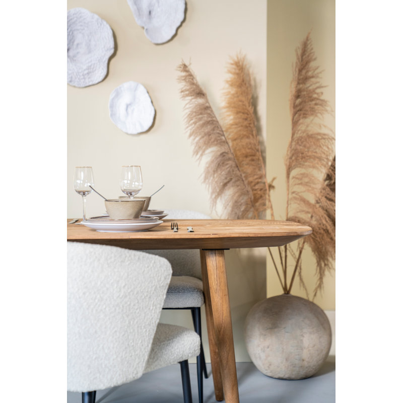 Tabassum Oval Solid Wood Dining Table, 39" W x 87" L