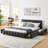 Queen Size Upholstered Bed, Upholstered Bed Frame, Chenille Fabric, With Headboard And Solid Bed Frame-770211845