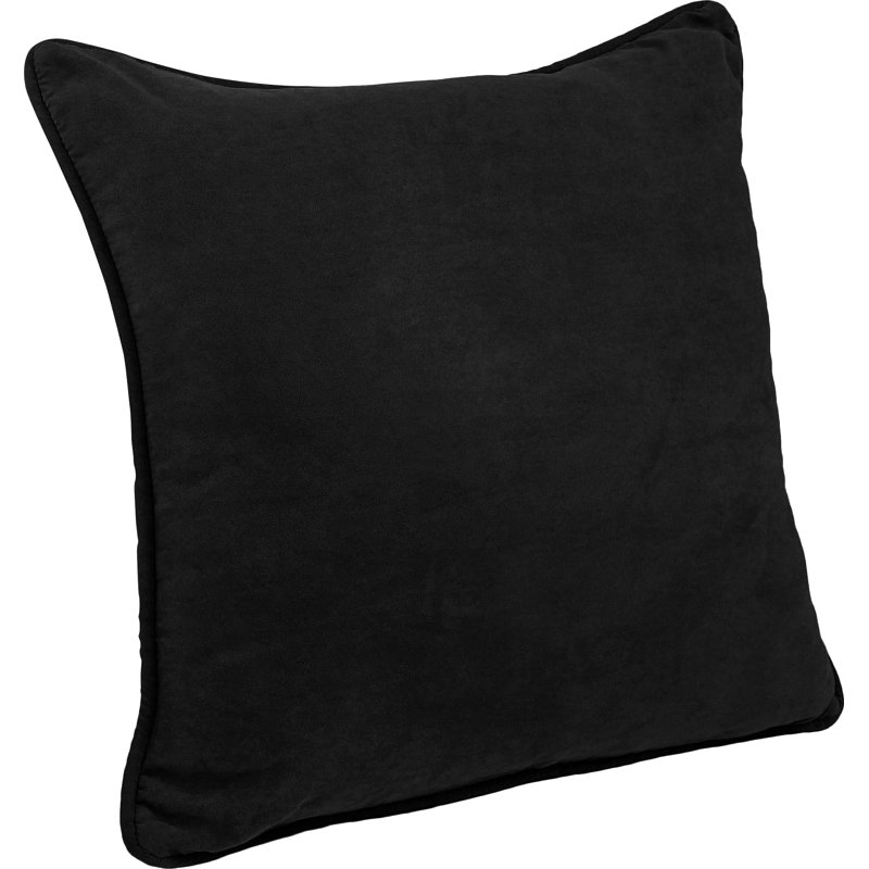 Housse et insert de coussin en microsuède jacquard carré, Noir