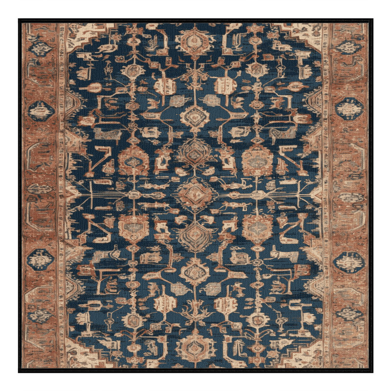 Tapis brun lavable à la machine, Carré 7 pi