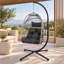 Fauteuil à œufs pliable en osier Albie-1635648956