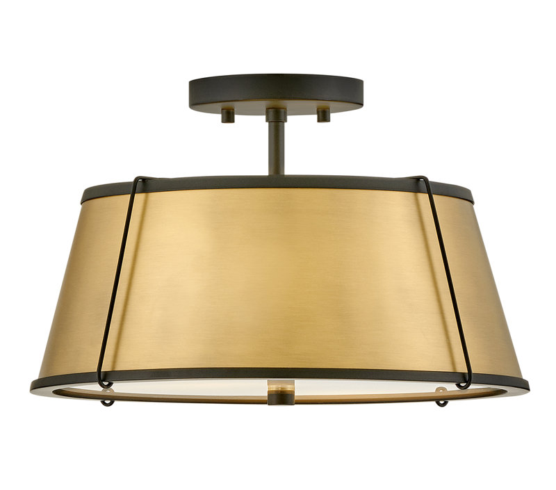 Clarke 2-Light Semi-Flush Mount Ceiling Light w/ Diffuser