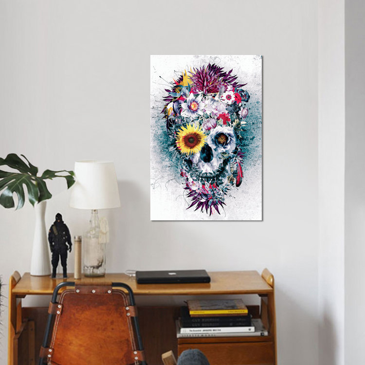 « crâne blue », impression sur toile, H 12 po x l 8 po x P 0,75 po