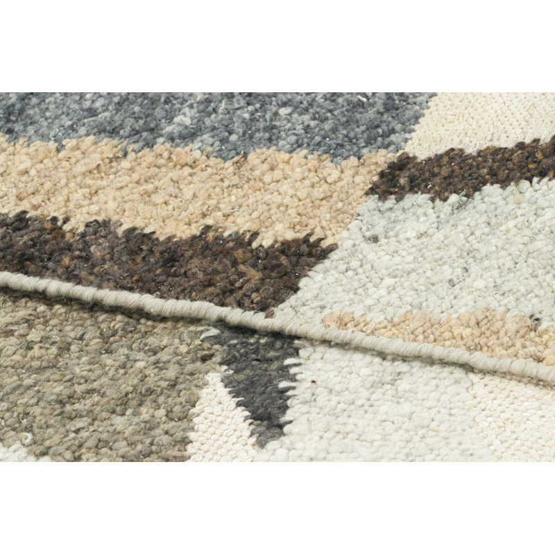 Scandinavian Wool Geometric Area Rug, Rectangle 6' x 9'