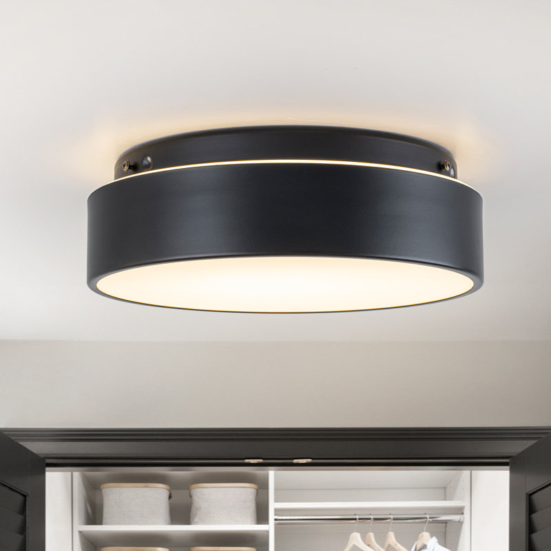 Dimmable Led Round Flush Mount, Matte Black