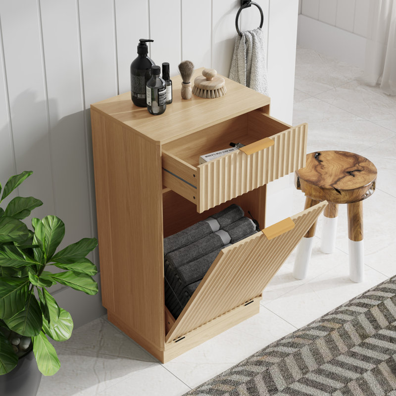 Armoire à ordures inclinable 10 gallons, Chêne