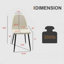Ensemble de salle à manger Mid-Century en bois aggloméré 5 pièces avec chaises en lin, base en métal moderne et conception ergonomique pour une salle à manger confortable
