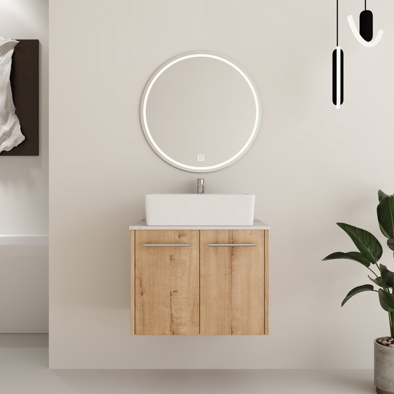 Ensemble de meuble-lavabo simple 24 po avec comptoir en céramique Beber, Forme rectangulaire, 24"