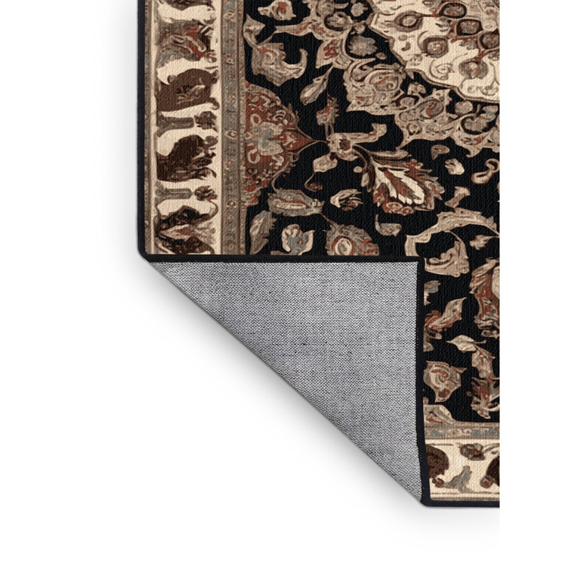 Tapis brun lavable à la machine, Carré 7 pi