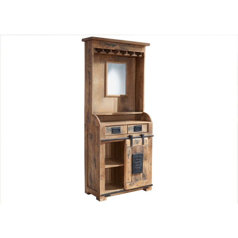 Railway 75cm Solid Wood Bar Cabinet