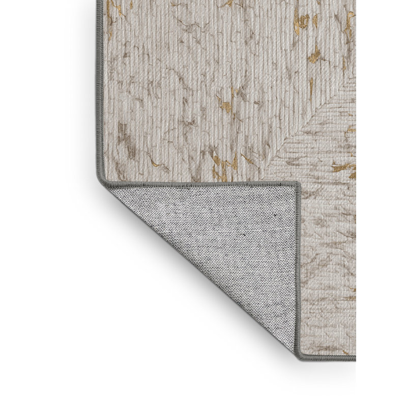 Machine Washable Gray Area Rug, Rectangle 4' x 6'
