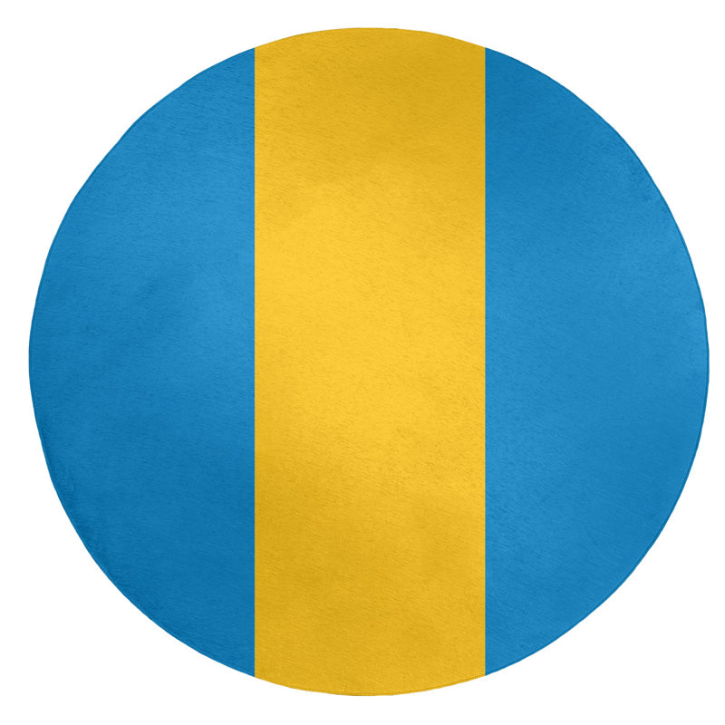 Tapis à rayures en polyester la puissance "la puissance", Rond 5 pi