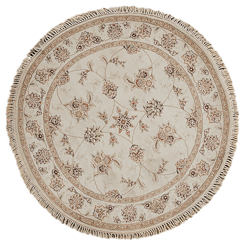 Hand Knotted Area Rug in Ivory