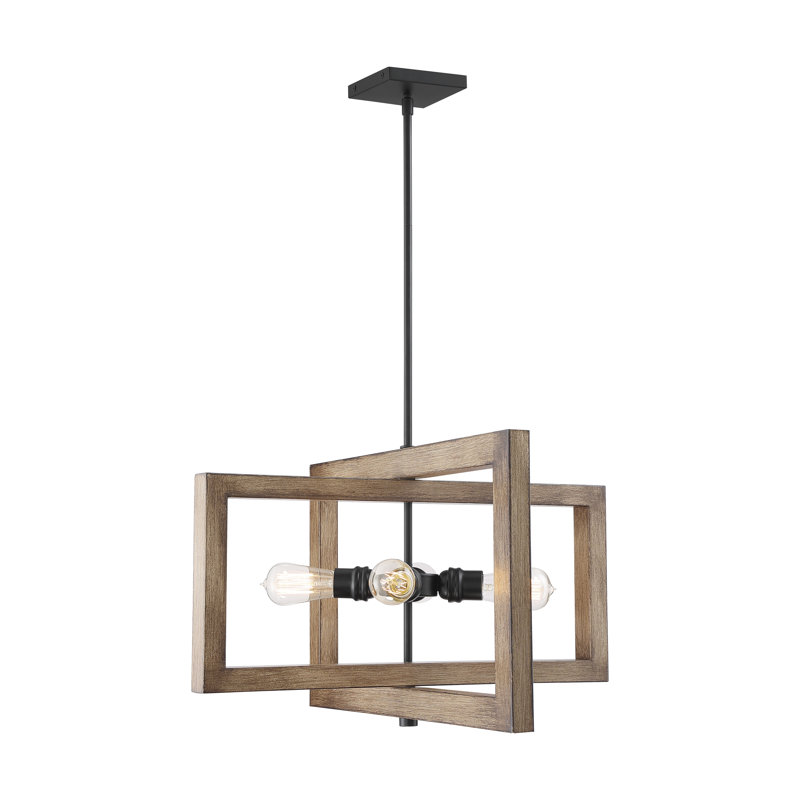 Haddix 4 - Light Dimmable Square / Rectangle Chandelier, 34" H x 24" W x 24" D