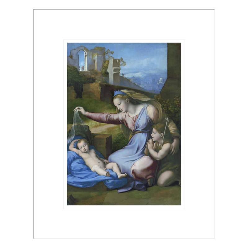 La Madone du diadème bleu par Raphael - Impression sur toile, H 16,75 po x l 13,47 po