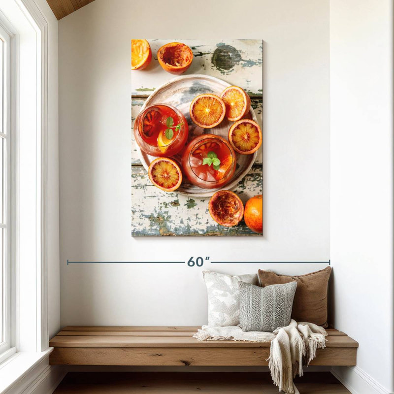 Yarlin, orange sanglant, cocktails pour deux, H 45 po x l 30 po