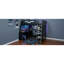 Lit mezzanine en bois compact avec bureau multifonctionnel de style bleu moderne